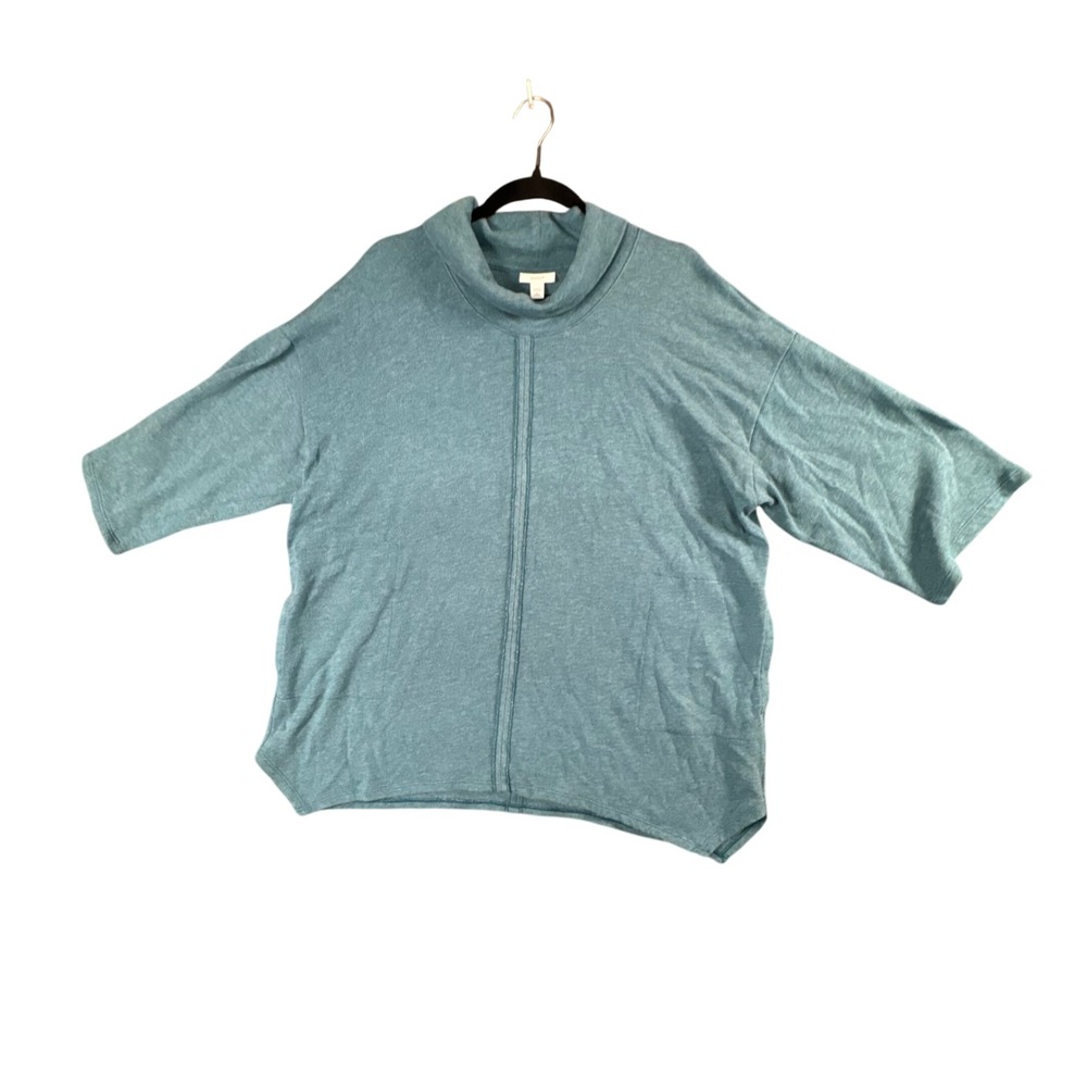 Pure Jill Teal Blue Cowl‎ Neck Dolman Sleeve Sweater Petite S Soft Knit Chic